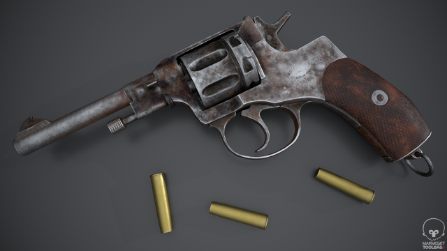 Nagant Revolver 1910 Modelo 3D .c4d .max .obj .3ds .fbx .stl .blend 