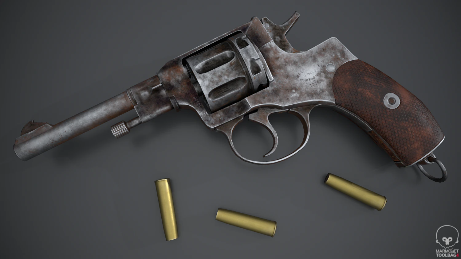 Nagant Tabanca 1910 3D Model .c4d .max .obj .3ds .fbx .stl .blend 