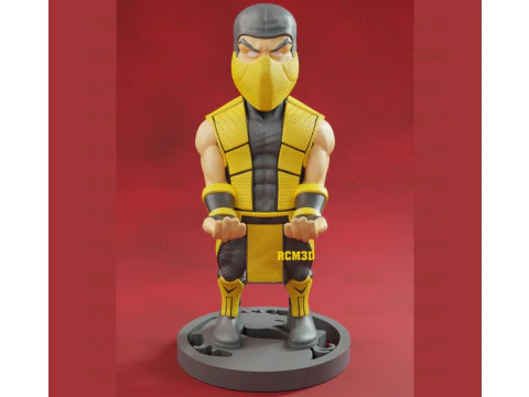 Scorpion oder alle Ninjas Mortal Kombat Joystick-Halter 3D Druckmodell