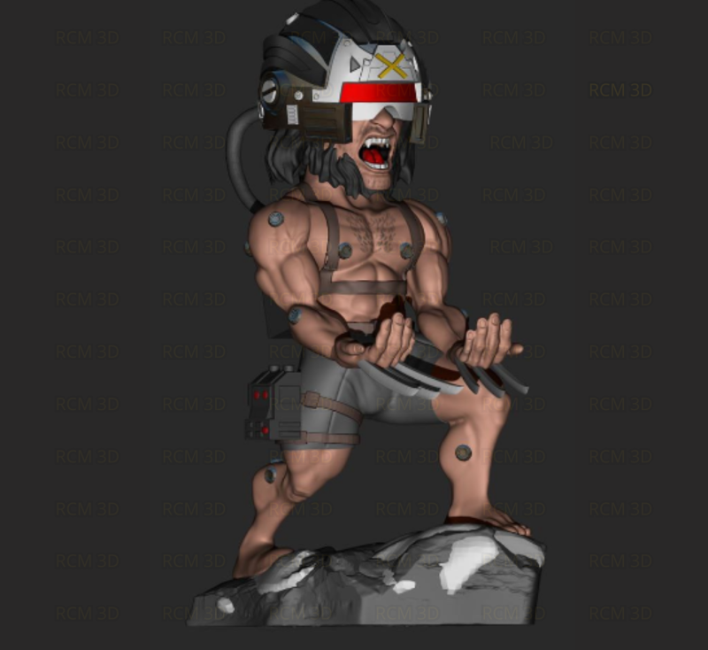 Logan Wolverine joystick 3Dプリントモデル .c4d .max .obj .3ds .fbx .stl .blend 