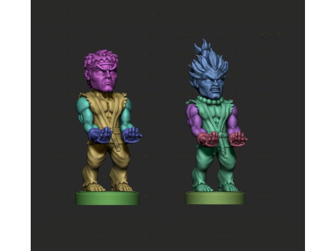 Akuma and Ryu Joystick 3D प्रिंट मॉडल