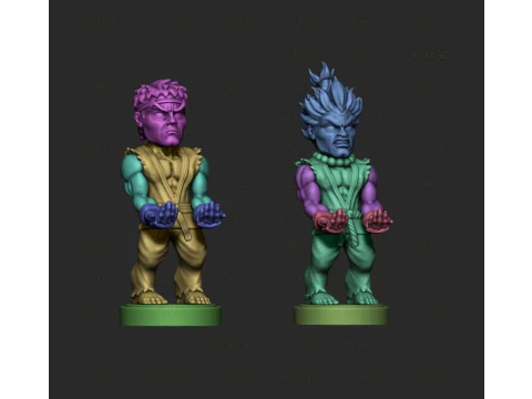 Akuma and Ryu Joystick 3D Print Model