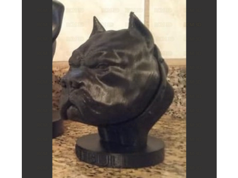 Pitbull bust 3D-printmodel