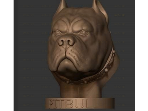 Pitbull bust 3D-printmodel