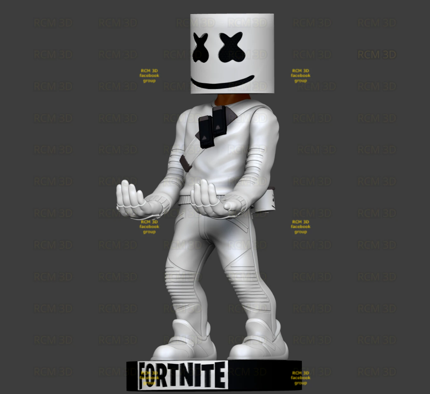 Fortnite Marshmellow Joystick 3D Print Model .c4d .max .obj .3ds .fbx .stl .blend 