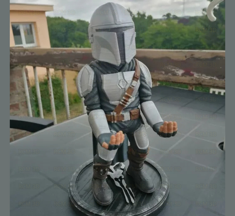 Mandalorian cellphone and joystick holder Modèles 3D en vedette .c4d .max .obj .3ds .fbx .stl .blend 