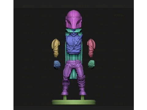 Mandalorian cellphone and joystick holder 3D Print Model