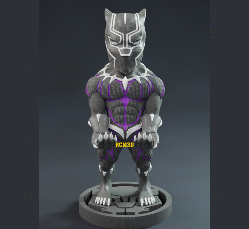 Black panther Pantera negra marvel joystick Modelo de Impressão 3D .c4d .max .obj .3ds .fbx .stl .blend 