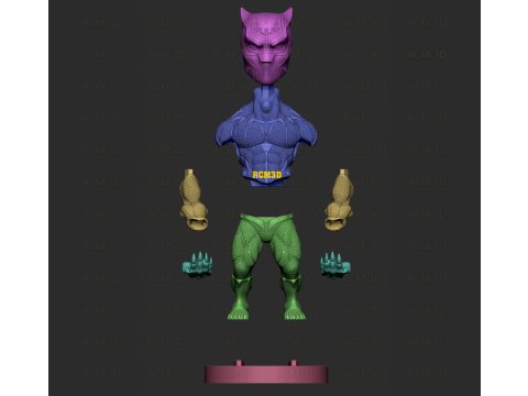 Black panther Pantera negra marvel joystick Modelo de Impressão 3D
