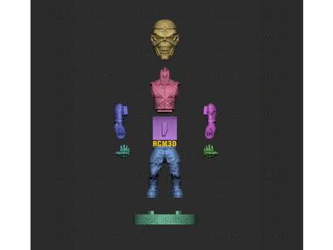 Iron Maiden Eddie The trooper joystik 3D Baskı Modeli