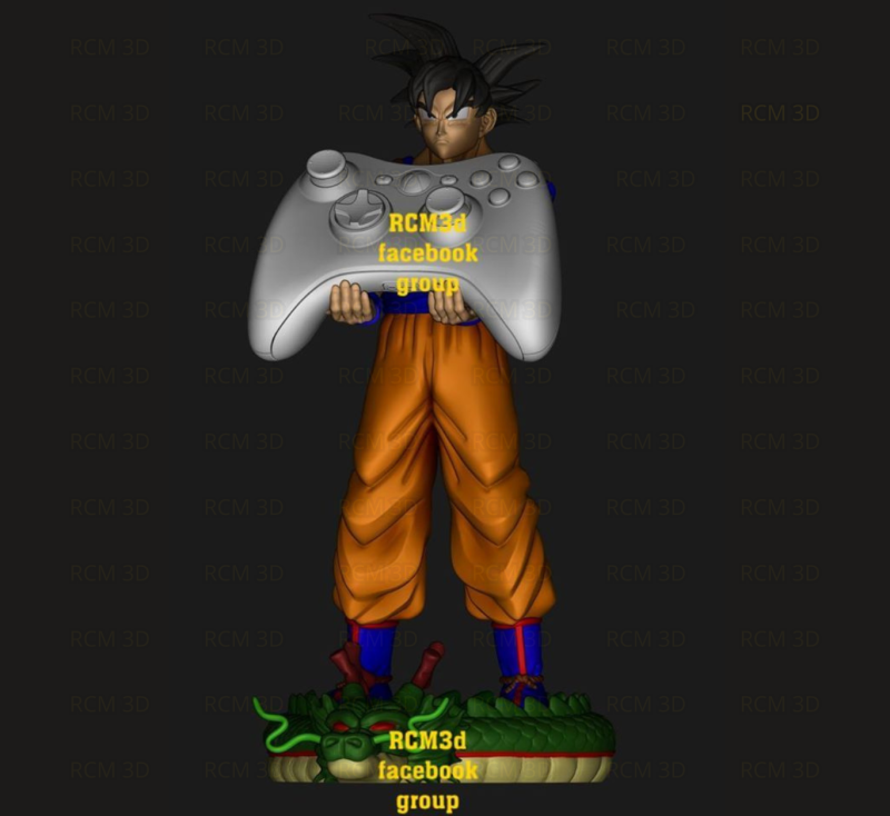 Goku cellphone and joystick holder 3D Принт Модель .c4d .max .obj .3ds .fbx .stl .blend