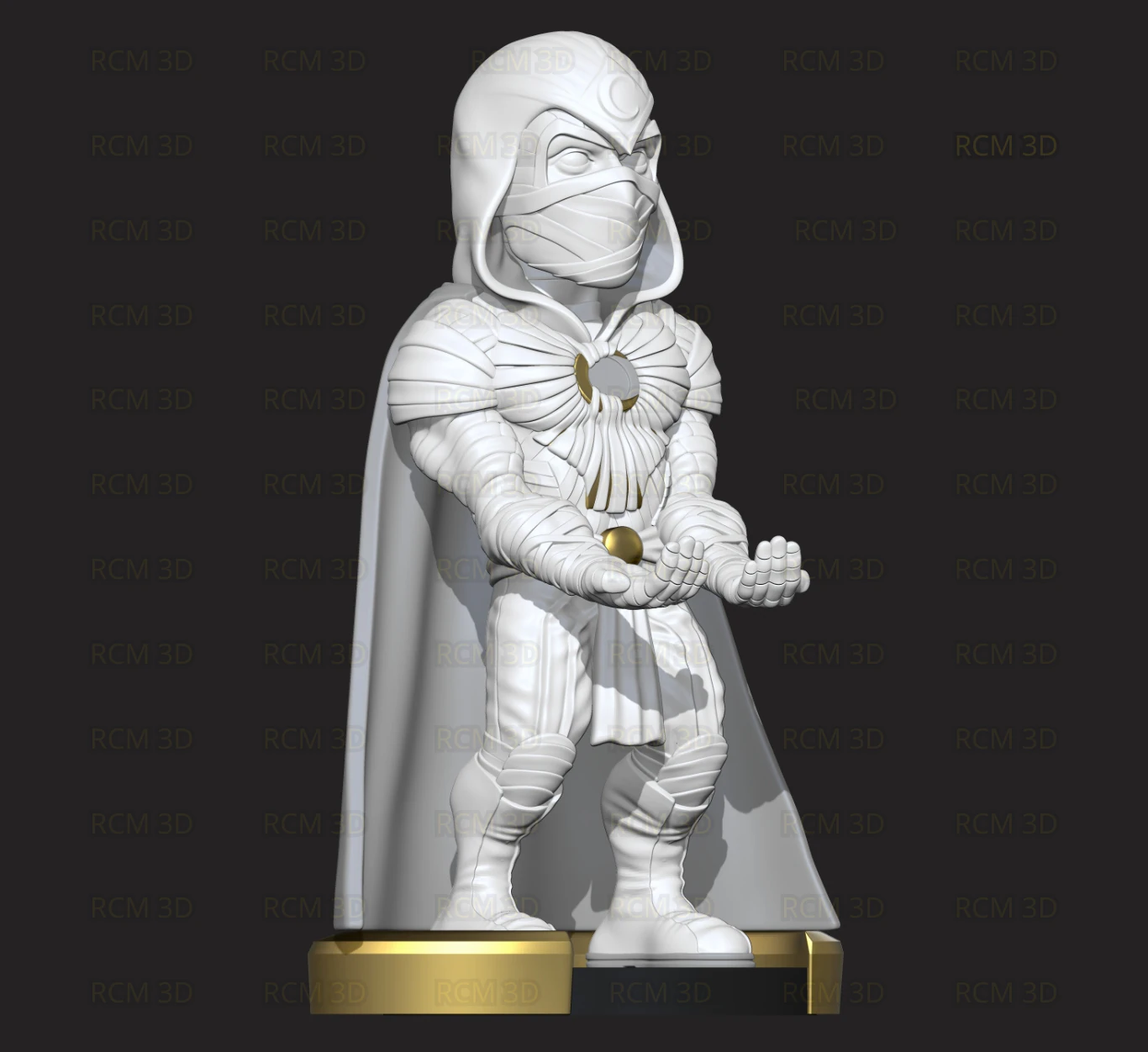 Moon knight Joystick holder 3D Print Model .c4d .max .obj .3ds .fbx .stl .blend 