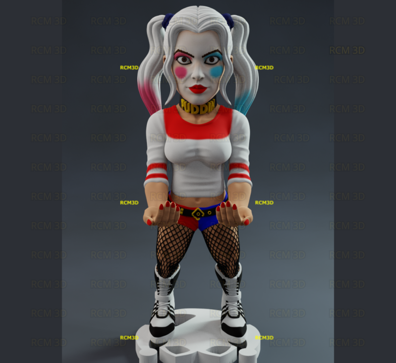 Harley Quinn cellphone and joystick holder 3D-printmodel .c4d .max .obj .3ds .fbx .stl .blend 