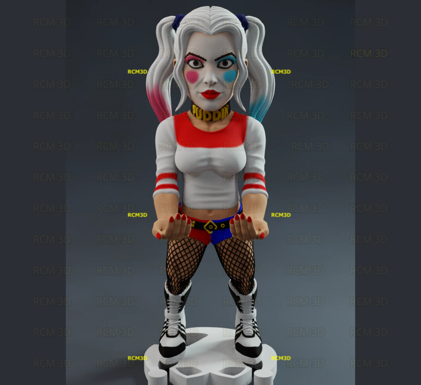 Harley Quinn cellphone and joystick holder 3D Print Model .c4d .max .obj .3ds .fbx .stl .blend 