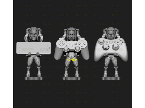 Harley Quinn cellphone and joystick holder 3D-printmodel