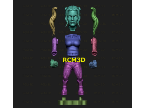 Harley Quinn cellphone and joystick holder 3D-printmodel