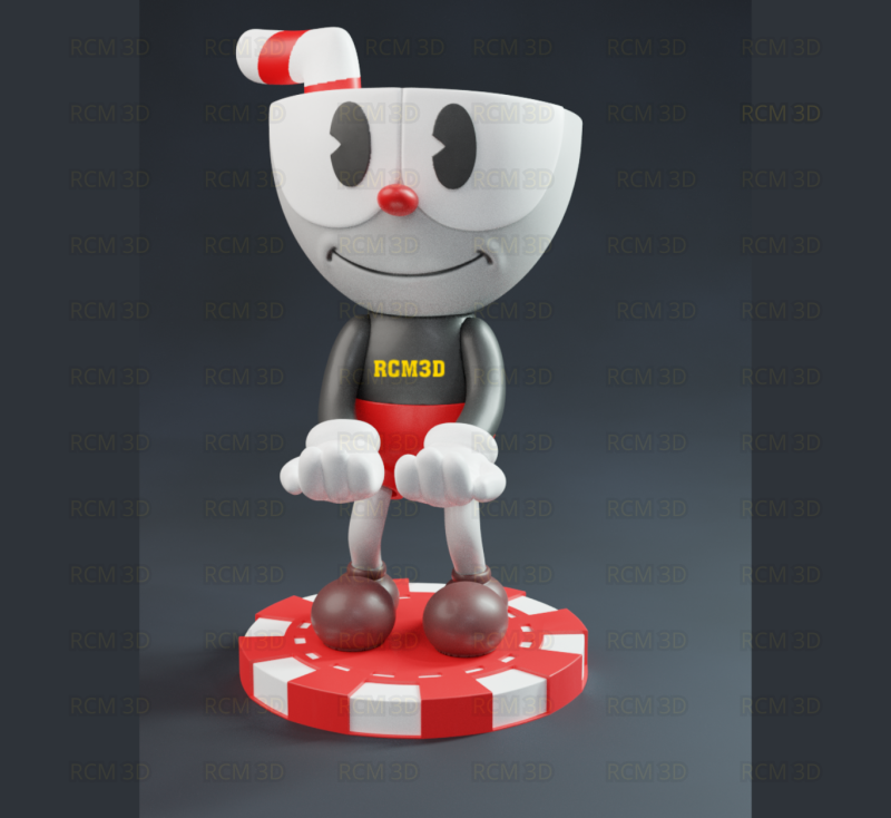 Cuphead cellphone and joystick holder Modelo de Impressão 3D .c4d .max .obj .3ds .fbx .stl .blend 
