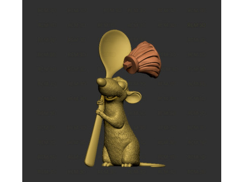 Ratatoille movie statue Modelo de Impressão 3D