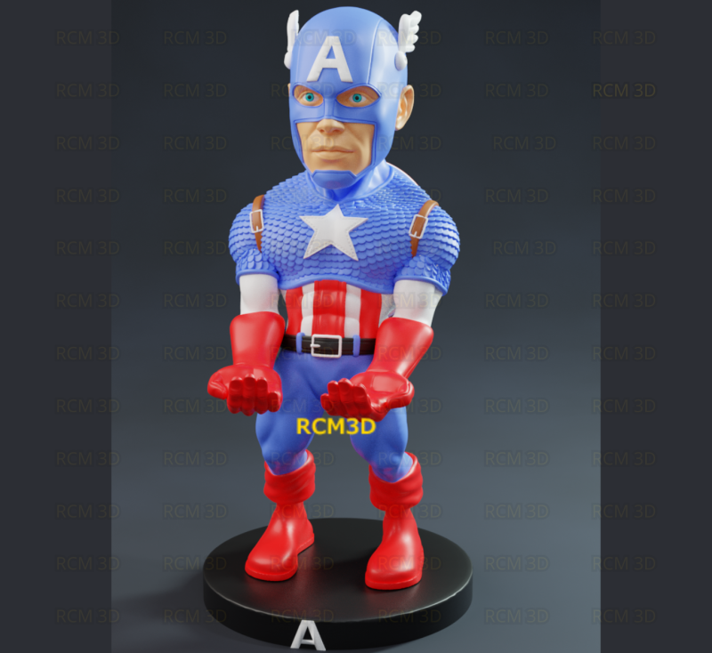 Captain America cellphone and joystick holder Modelo de Impressão 3D .c4d .max .obj .3ds .fbx .stl .blend 