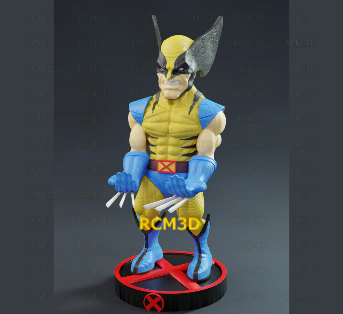 Wolverine cellphone and joystick holder 3D Print Model .c4d .max .obj .3ds .fbx .stl .blend 