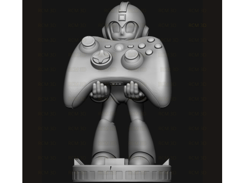 Megaman cellphone and joystick holder Modèles 3D en vedette