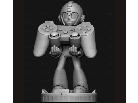 Megaman cellphone and joystick holder Modèles 3D en vedette