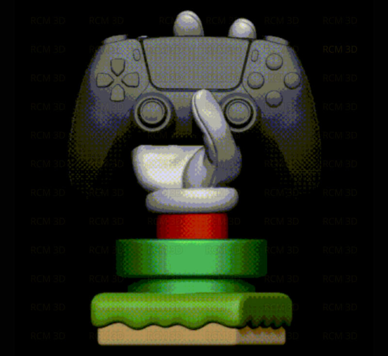 Super Mario hand joystick holder 3D Baskı Modeli .c4d .max .obj .3ds .fbx .stl .blend