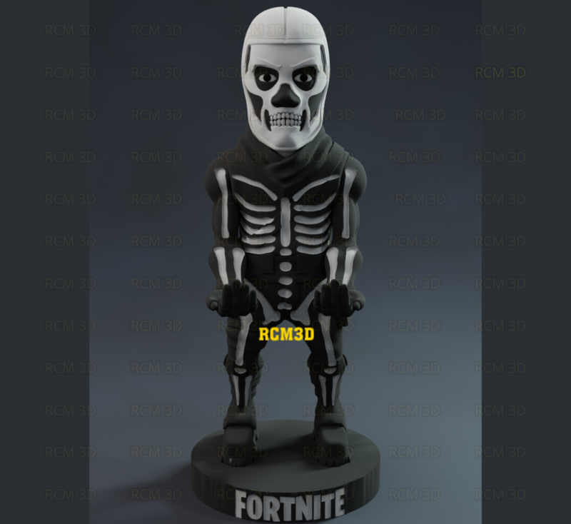 Skull trooper Fortinite cellphone and joystick holder 3D Принт Модель .c4d .max .obj .3ds .fbx .stl .blend 