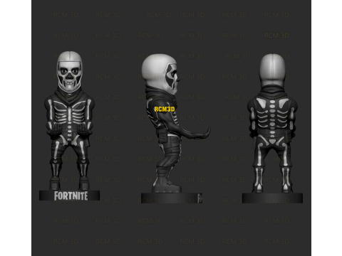 Skull trooper Fortinite cellphone and joystick holder 3D Принт Модель