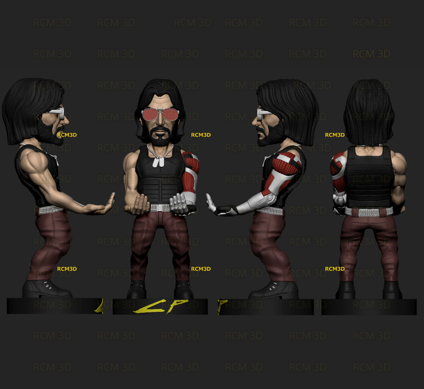 Cyberpunk Keanu Reeves Johnny Silverhand Joystick holder 3D Print Model .c4d .max .obj .3ds .fbx .stl .blend 