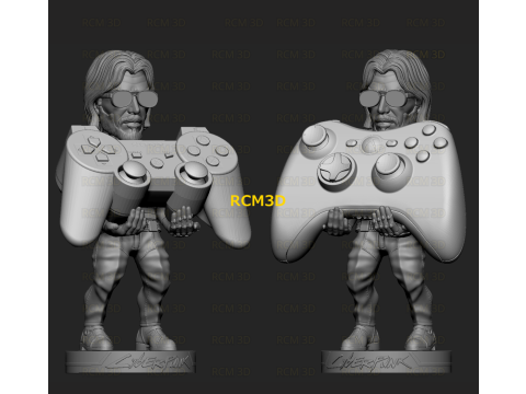 Cyberpunk Keanu Reeves Johnny Silverhand Joystick holder 3D प्रिंट मॉडल