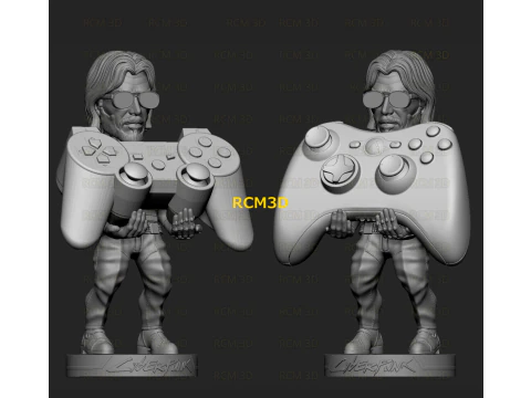 Cyberpunk Keanu Reeves Johnny Silverhand Joystick holder 3D Print Model
