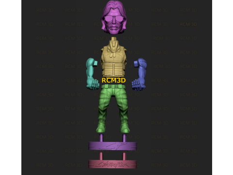 Cyberpunk Keanu Reeves Johnny Silverhand Joystick holder 3D प्रिंट मॉडल