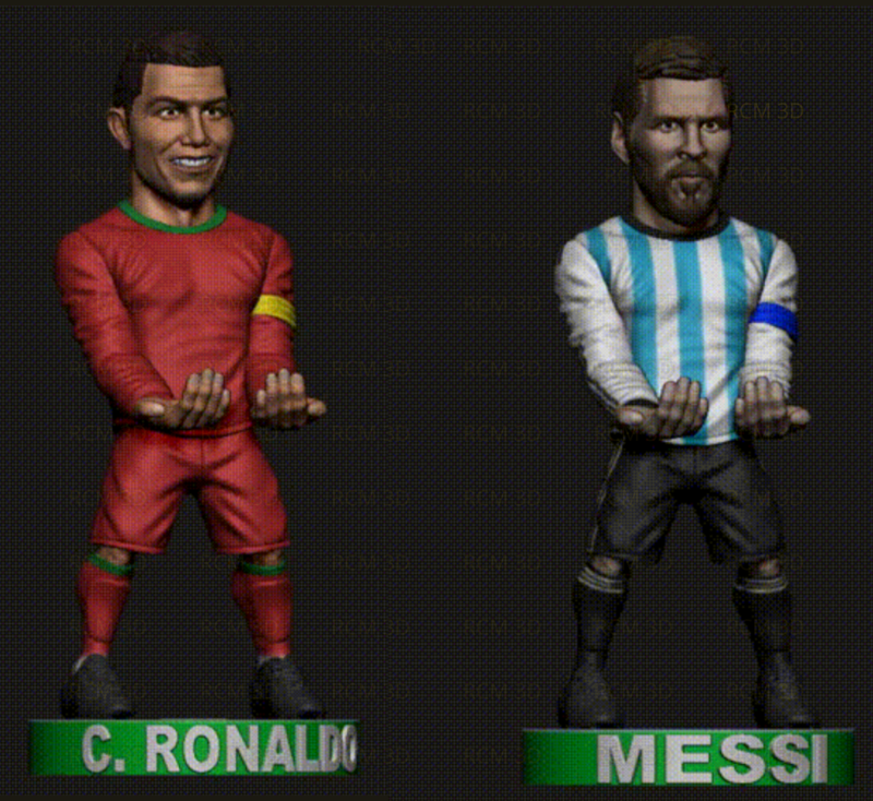 Messi and Cristiano Ronaldo joystick holder 3D Print Model .c4d .max .obj .3ds .fbx .stl .blend 