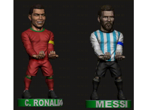 Messi and Cristiano Ronaldo joystick holder 3D Print Model
