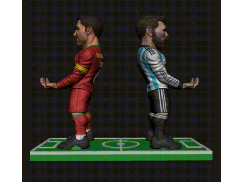 Messi and Cristiano Ronaldo joystick holder 3D Print Model