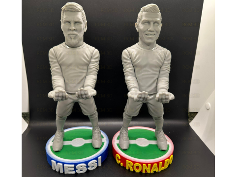 Messi and Cristiano Ronaldo joystick holder 3D Print Model