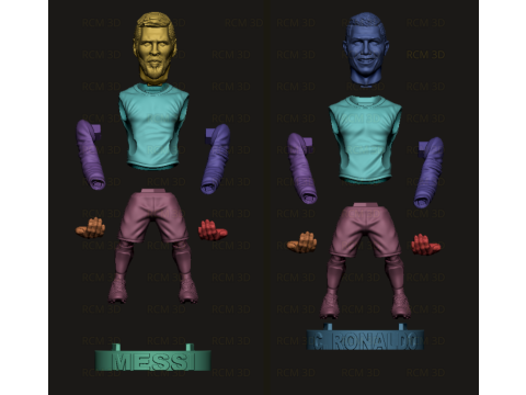 Messi and Cristiano Ronaldo joystick holder 3D Print Model