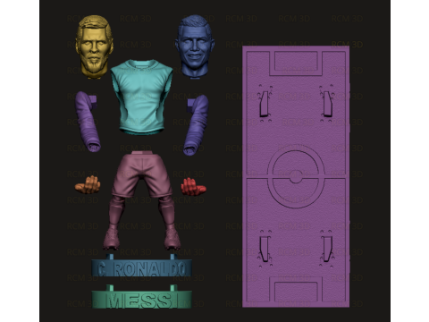 Messi and Cristiano Ronaldo joystick holder 3D Print Model