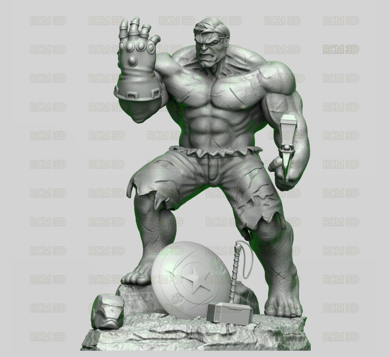 HULK STATUE 3D Print Model .c4d .max .obj .3ds .fbx .stl .blend