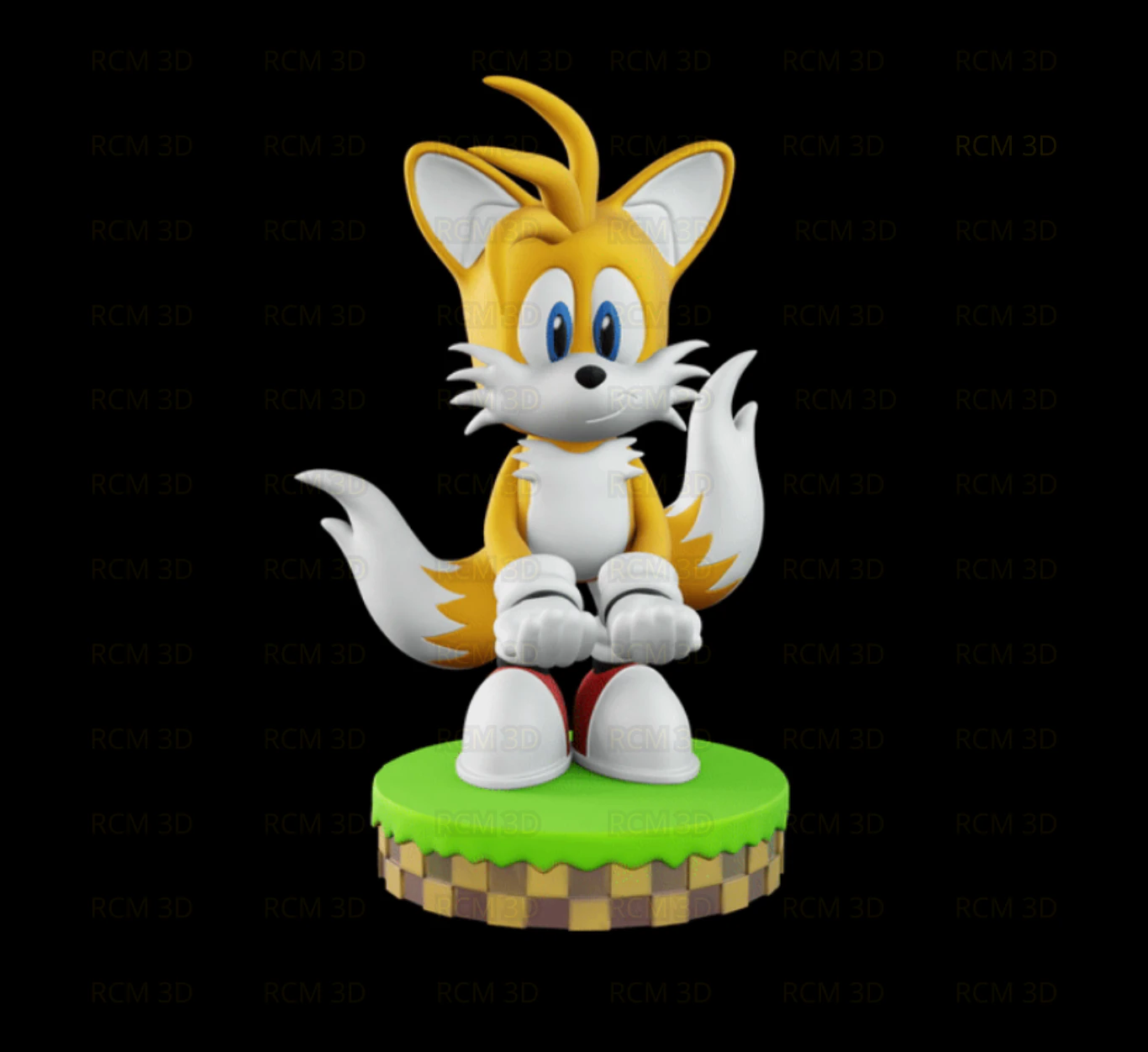 Tails Sonic joystick holder 3D Print Model .c4d .max .obj .3ds .fbx .stl .blend 