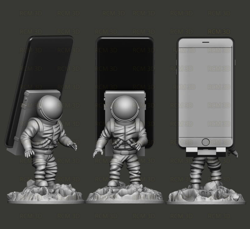 Astronaute cellphone holder 3D Print Model .c4d .max .obj .3ds .fbx .stl .blend 