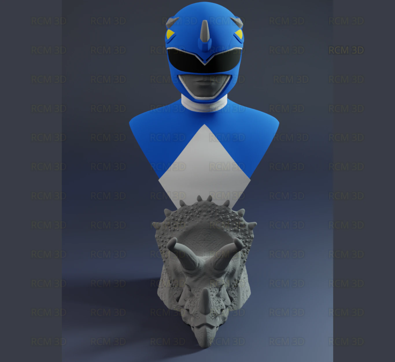 Power Rangers Blue Ranger bust 3D Print Model .c4d .max .obj .3ds .fbx .stl .blend 