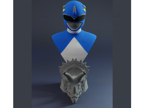 Power Rangers Blue Ranger bust 3Dプリントモデル