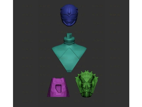 Power Rangers Blue Ranger bust 3D Print Model