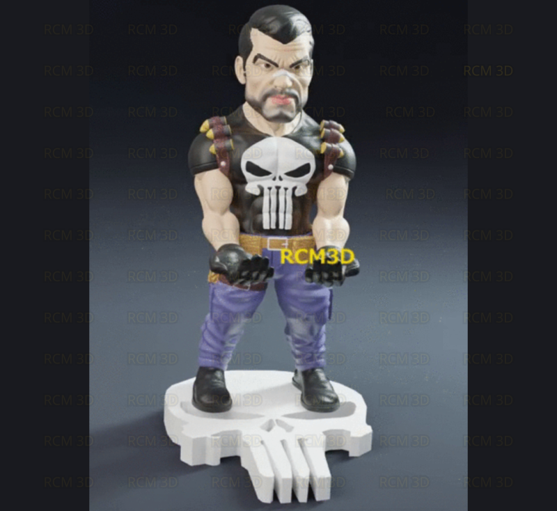 Punisher cellphone and joystick holder 3D Baskı Modeli .c4d .max .obj .3ds .fbx .stl .blend 