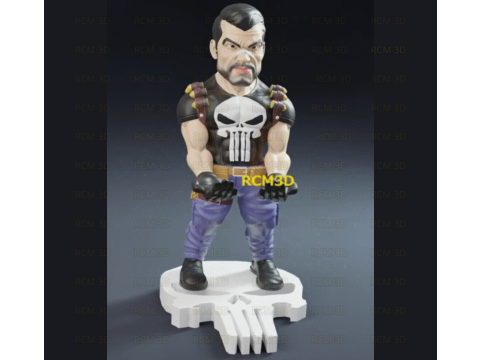 Punisher cellphone and joystick holder Modelo de Impressão 3D