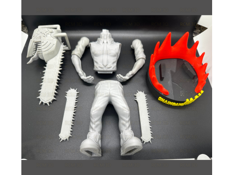 Denji Chainsaw man joystick holder Modèles 3D en vedette