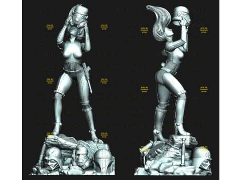 Lady Stormtrooper 3D Print Model