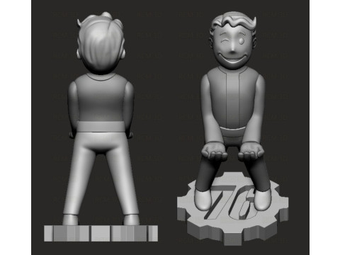 Vault boy Fallout joystick holder Model Cetak 3D
